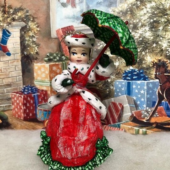 Christmas tree toy Girl with an umbrella